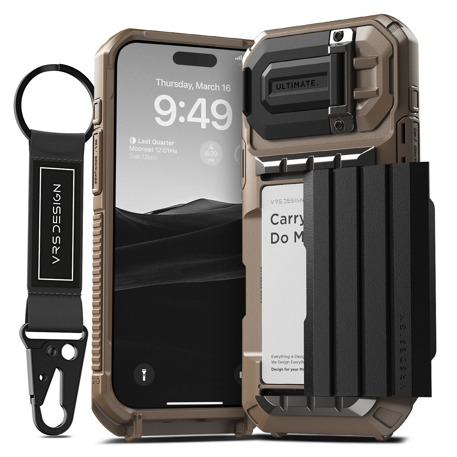 iPhone 16 Pro Max Case Damda Glide Ultimate Card Holder Wallet Case with Built in Camera Protector by VRS Design