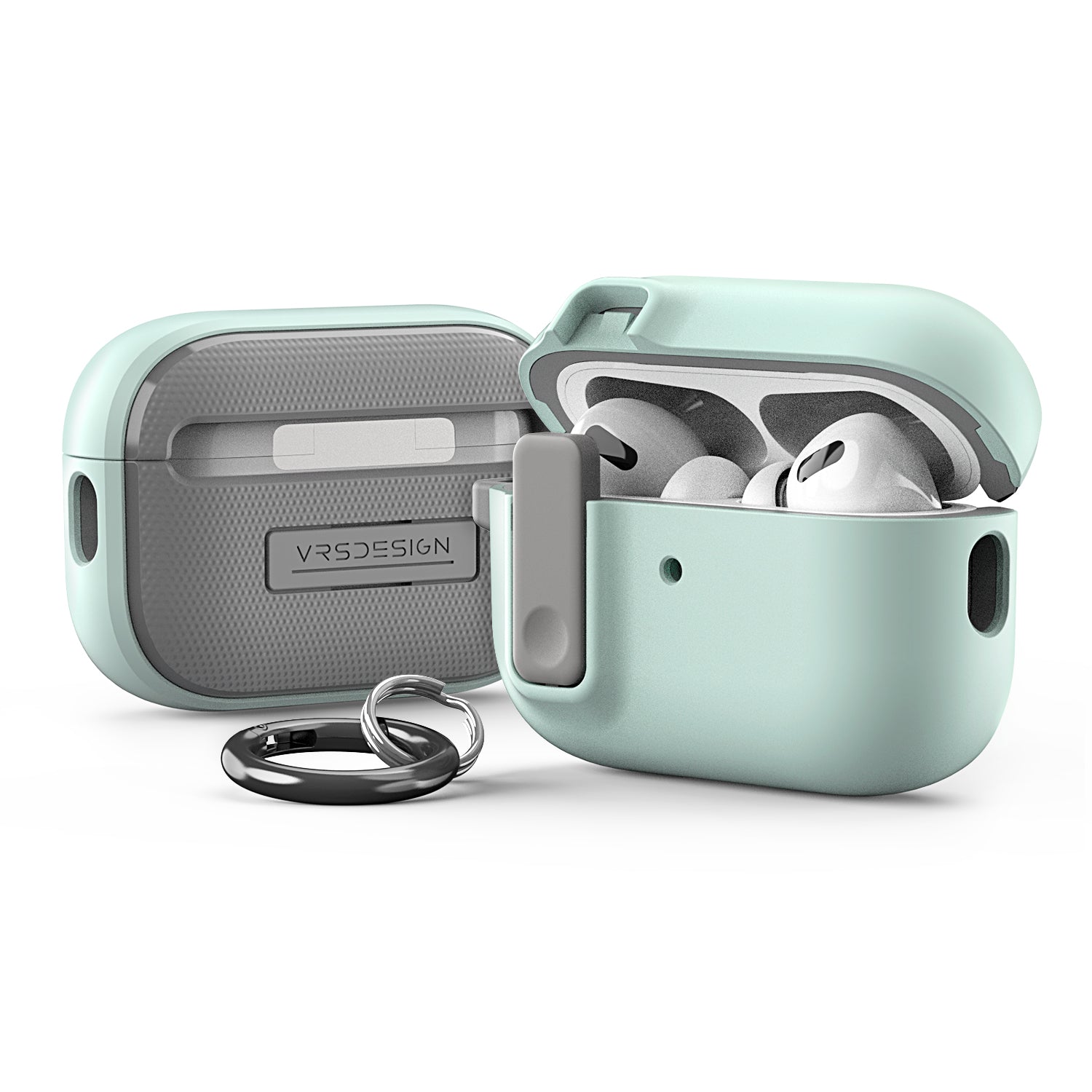 elago Silicone Case with Keychain Designed for Apple AirPods Case [Pastel Green]