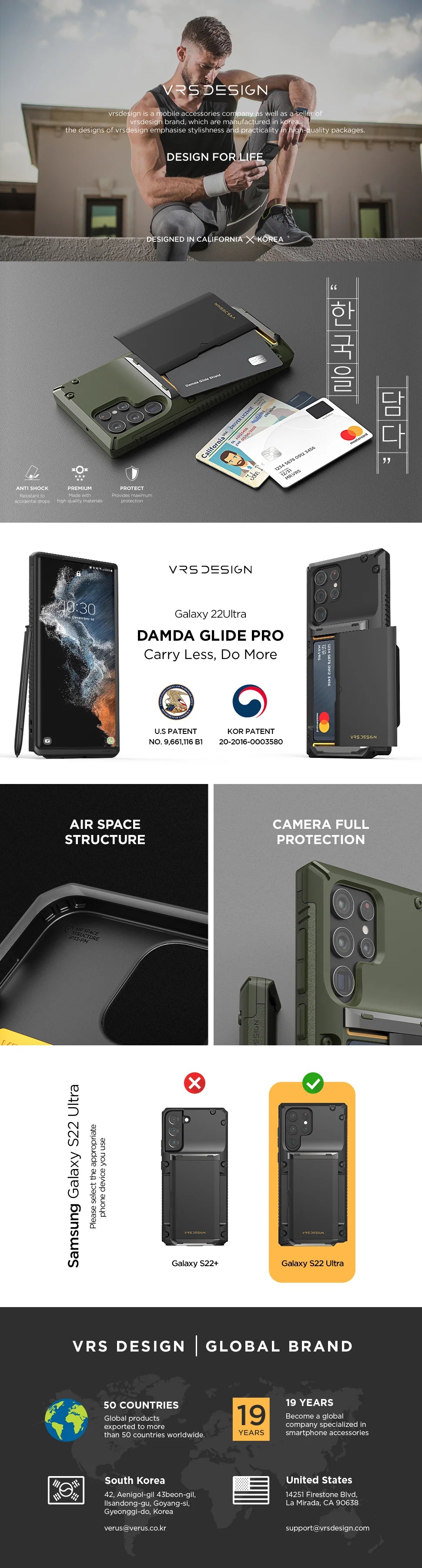 Samsung Galaxy S22 Ultra rugged wallet case with multiple durable and convenient card slot with sleek minimalist look by VRS