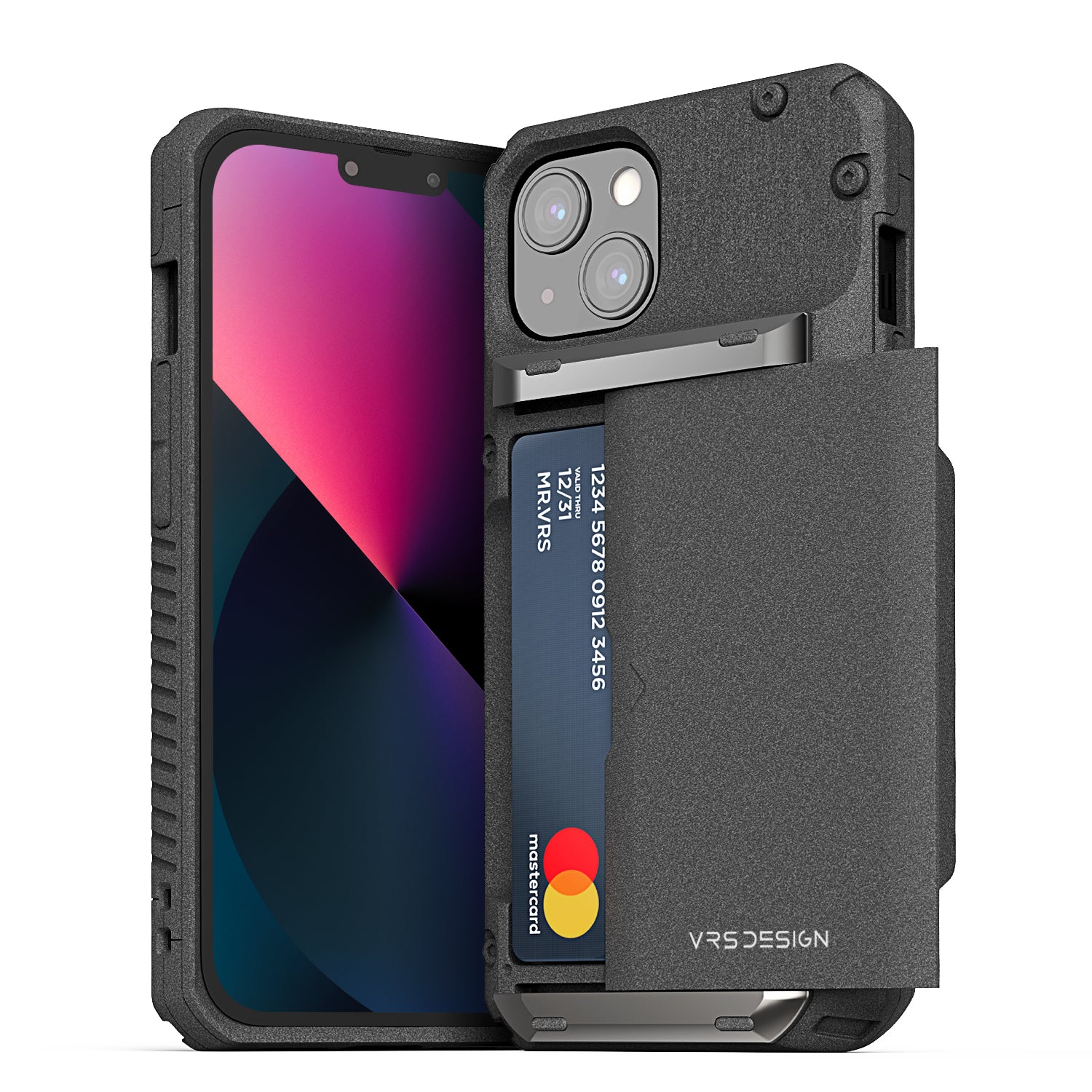 apple credit card sleeve Slim Smart Wallet with Find My APP RFID Blocking Minimalist Front Pocket Design Detachable Holder Made from durable microtwill TakFox For Apple iPhone 14/14