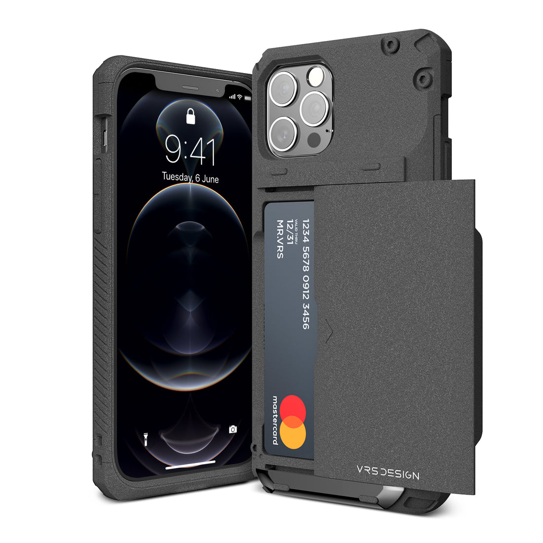 iPhone 12 Pro Rugged Damda Glide Pro wallet case with multiple durable and convenient card slot with sleek minimalist look by VRS Design