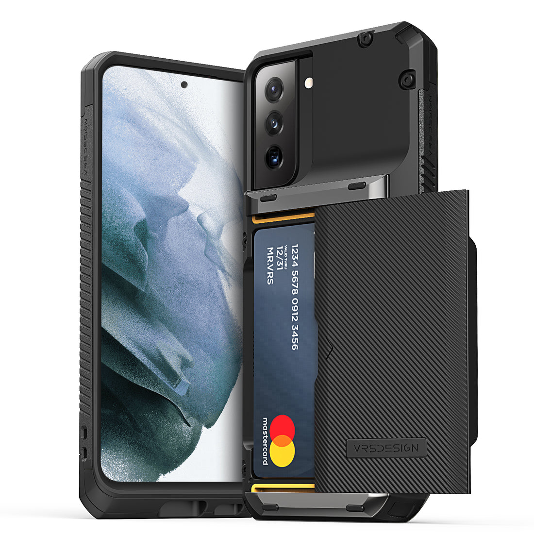 Samsung Galaxy S21 wallet rugged case with multiple durable and convenient card slot with sleek minimalism by VRS Design