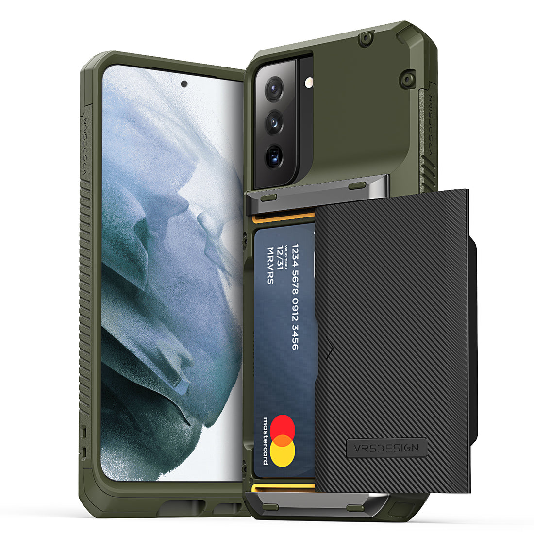 Samsung Galaxy S21 wallet rugged case with multiple durable and convenient card slot with sleek minimalism by VRS Design