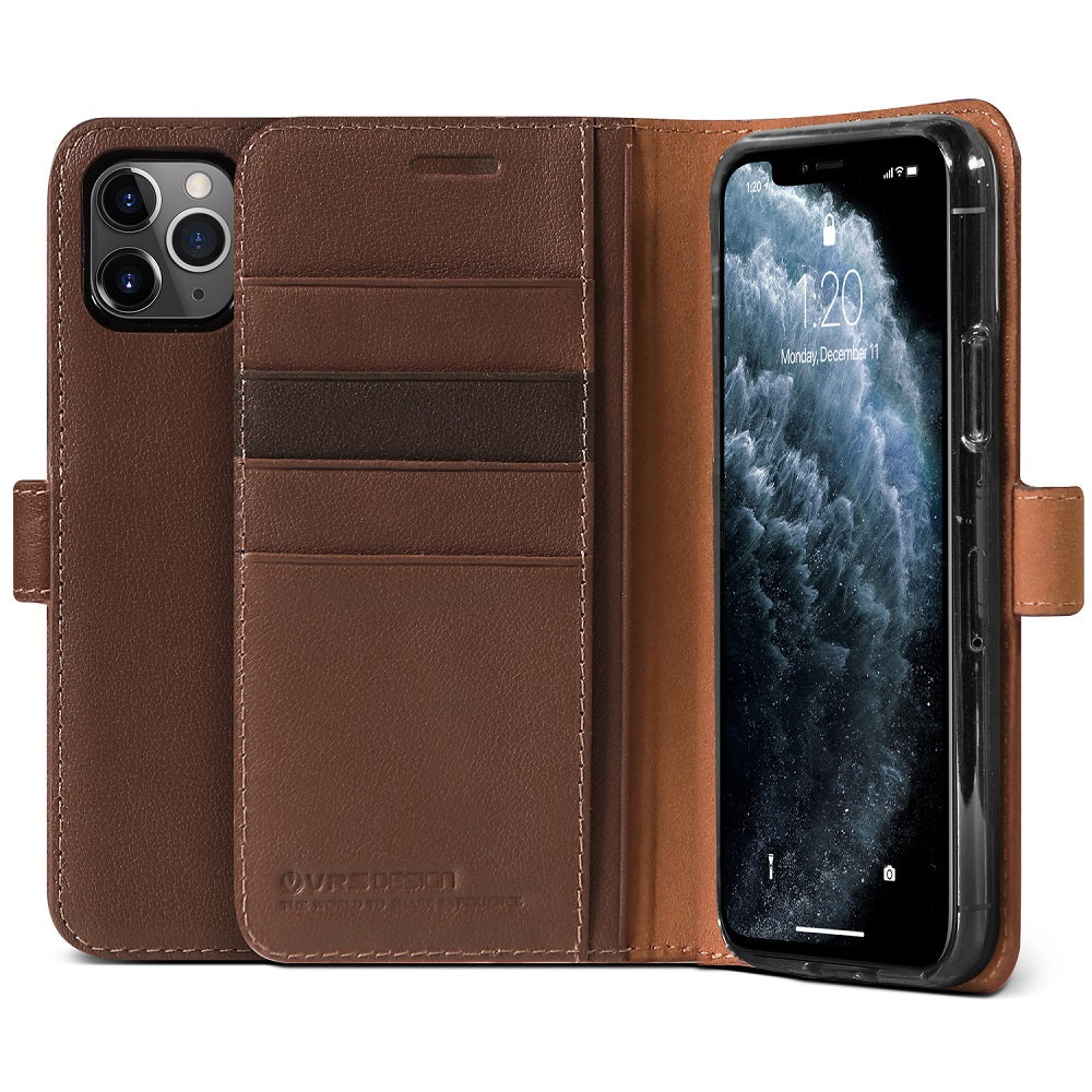 iPhone 11 Pro Max Case Layered Dandy Deluxe Classy and stylish Genuine leather wallet case with reinforced edges that holds up to 4 cards.