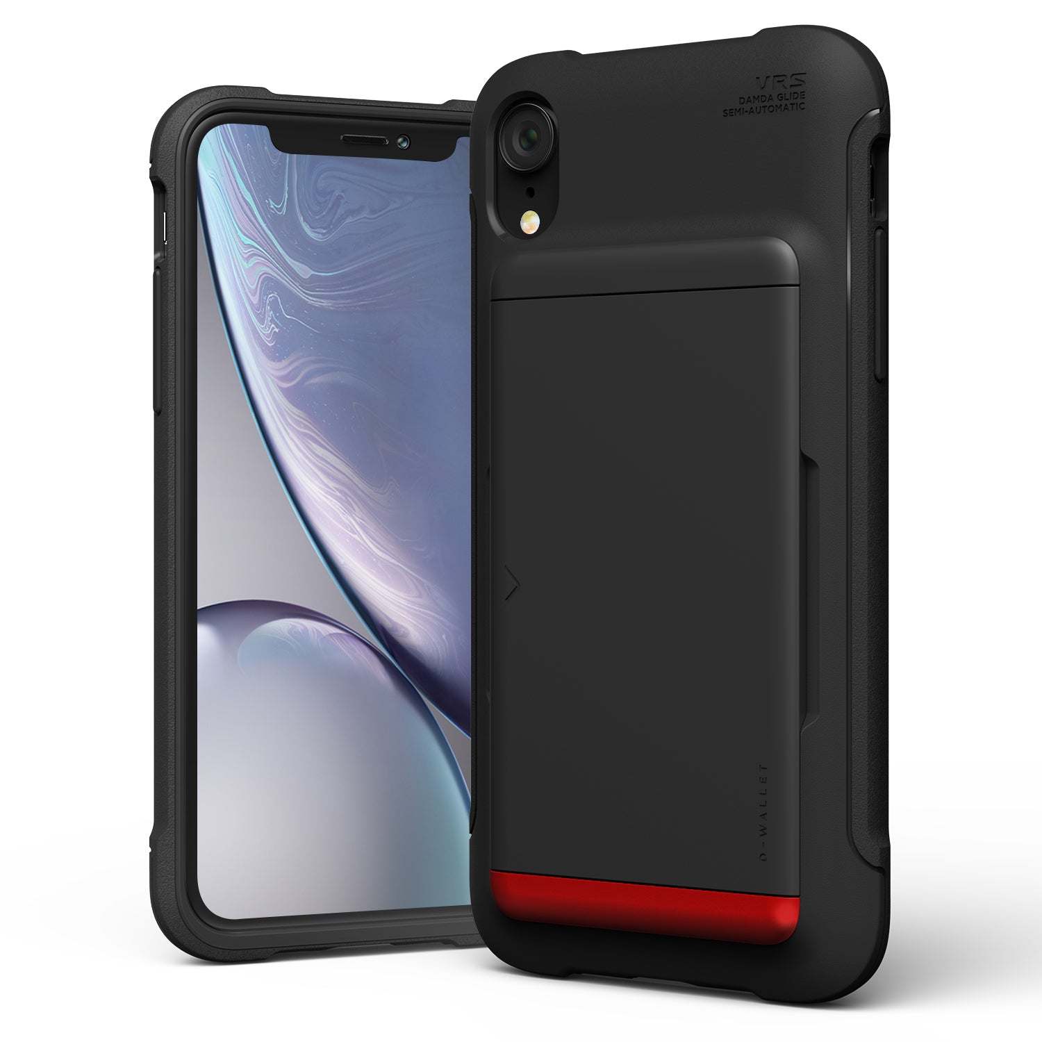 Apple XR rugged Glide wallet case with multiple durable and convenient card slot with sleek minimalist look by VRS