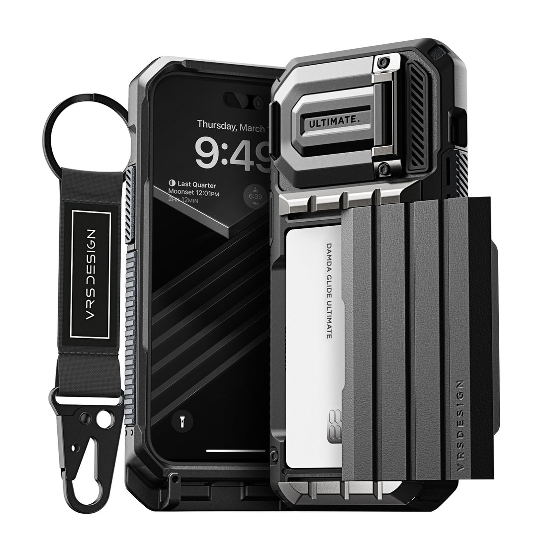 Stylish and functional modern wallet with a luxurious finish is a perfect friend for Apple iPhone 14 Pro Max mobile accessories MagSafe compatible rugged case. Features multiple durable cards slot and a spacious bill compartment is wallet kickstand case. Sleek modern design with minimalism by VRS DESIGN