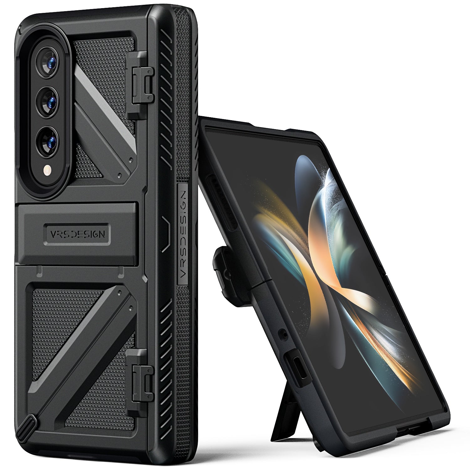 TORRAS QuickStand Designed for Galaxy Z Fold 3 Case, [Aluminum Alloy Stand]  [No Glue Worry] Slim Thin Translucent Matte Durable Kickstand Case  Compatible for Galaxy Z Fold 3 5G, Black : : Electronics
