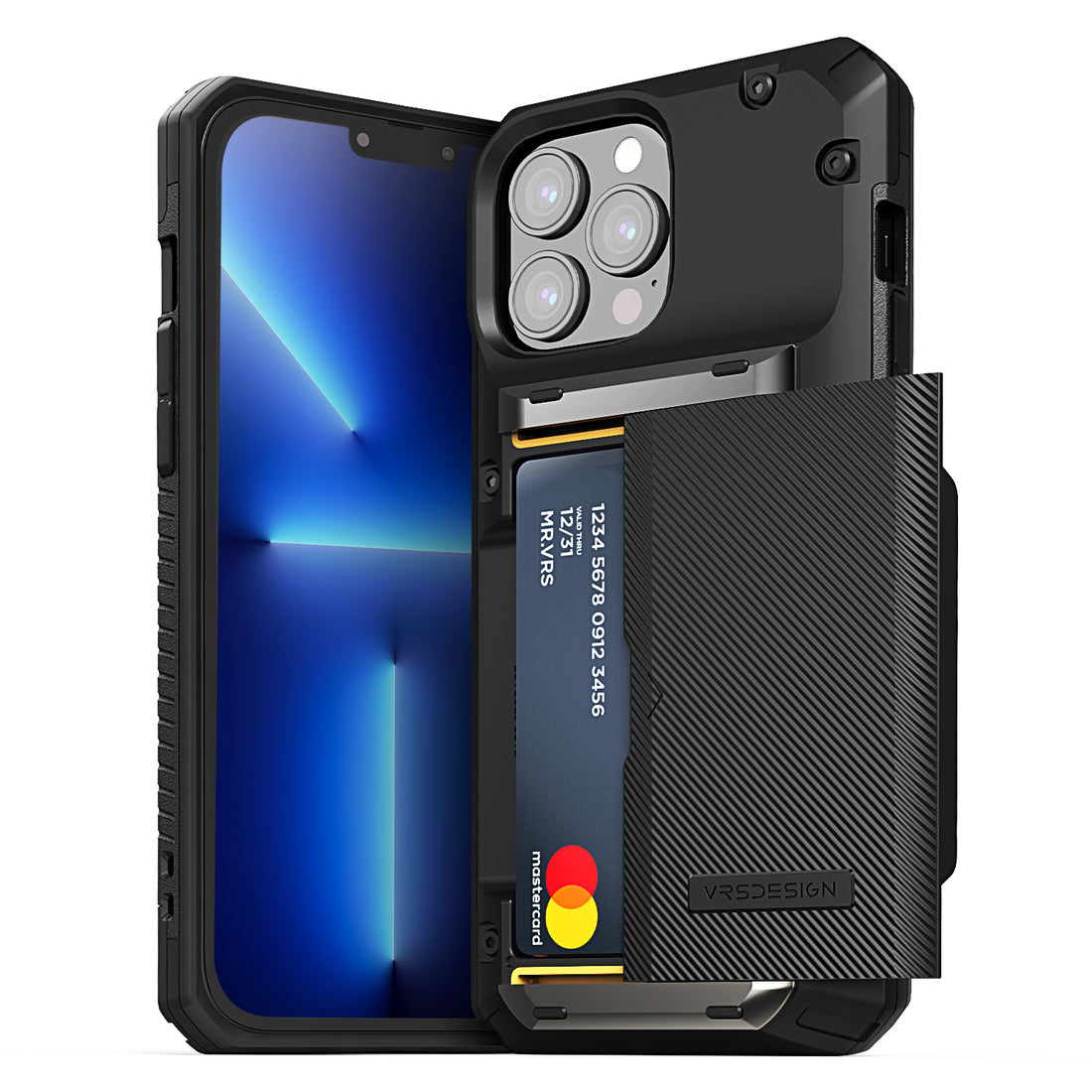 Apple 13 Pro Max rugged wallet case Damda Glide Pro with multiple durable and convenient card slot Wallet with sleek minimalist look by VRS Design