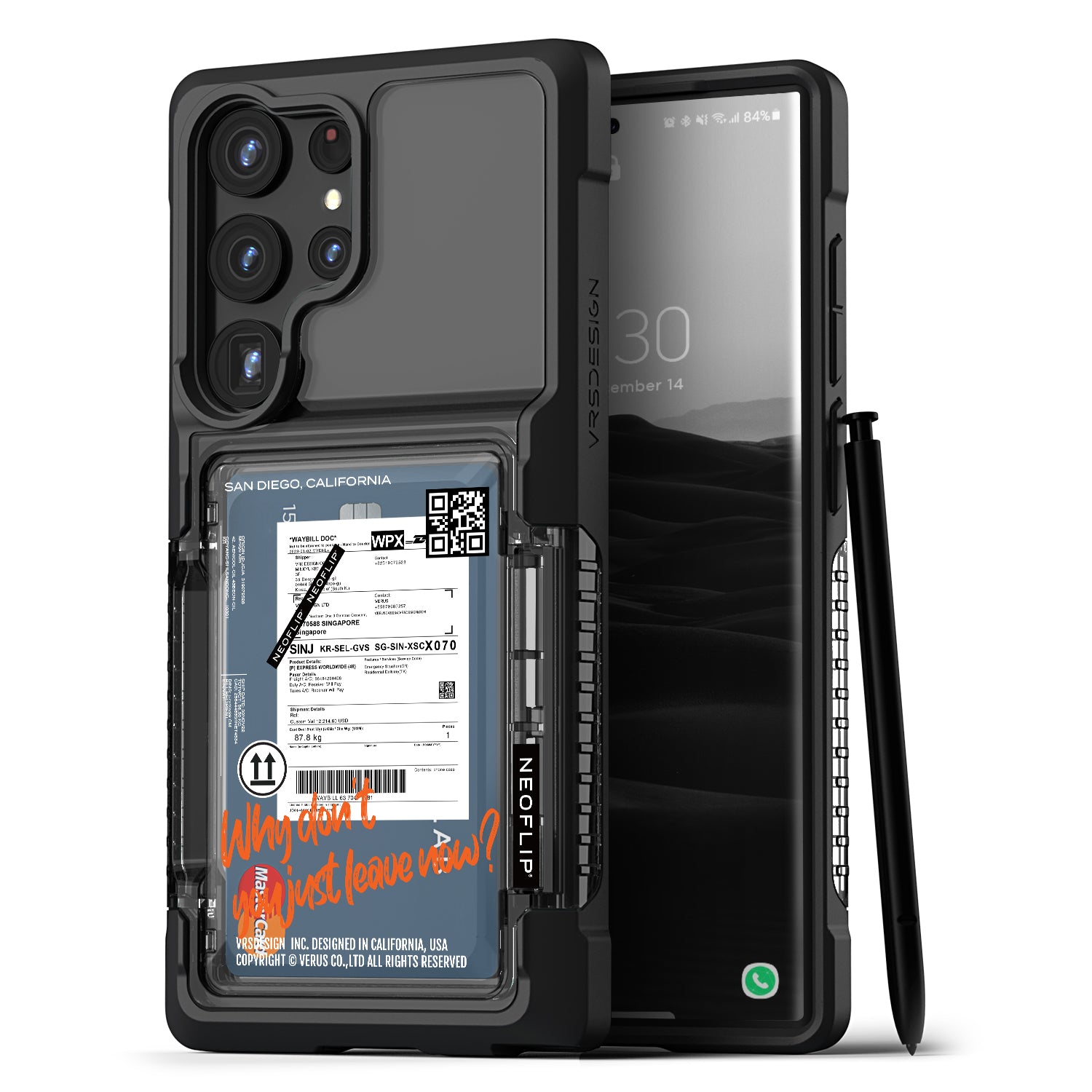 Rugged Galaxy S23 Ultra wallet case minimalist case by VRS DESIGN