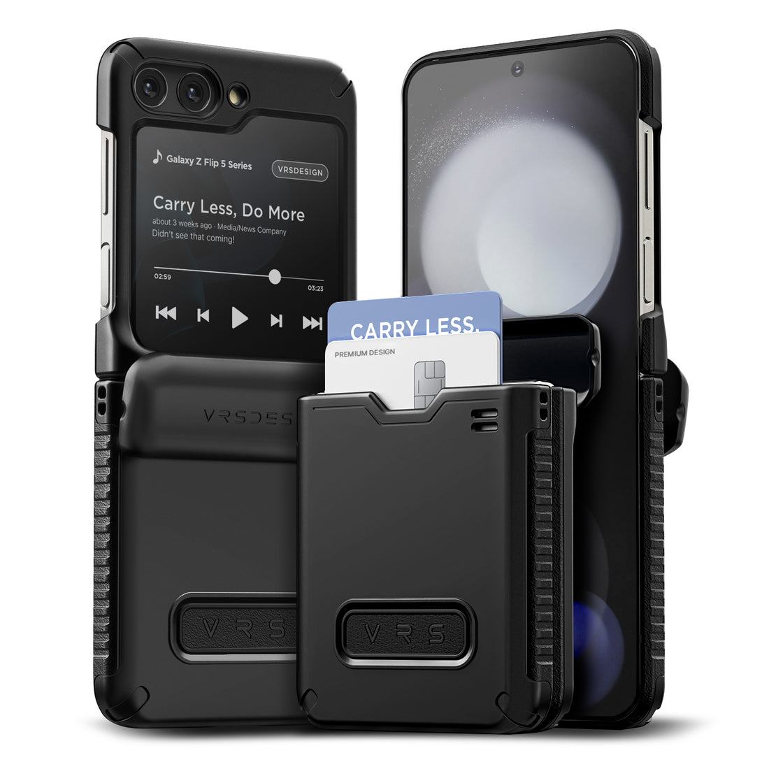 Samsung Galaxy Z Flip 5 Luxury Mobile phone cover card holder hinge protector built-in screen shield slim rugged daily carry durable case by VRS DESIGN