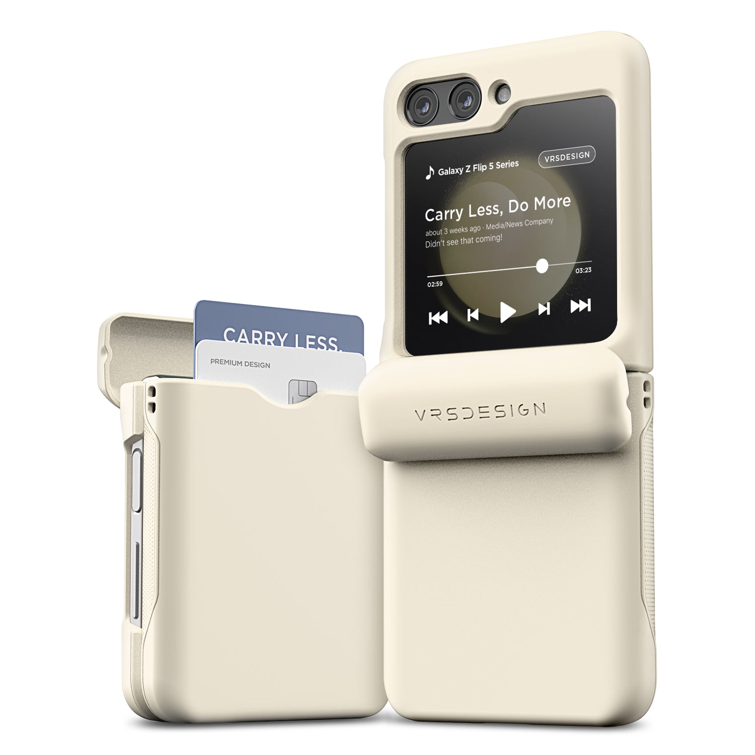 Modern Minimalist Card Wallet Case for Samsung Galaxy Z Flip 5 by VRS Design Crystal Clear