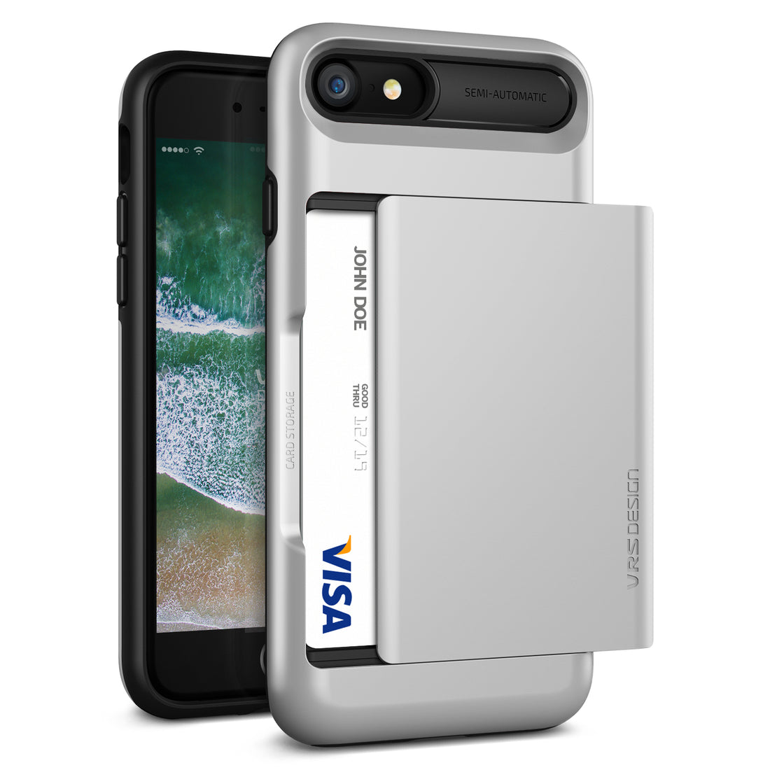 Apple iPhone 8 rugged Glide wallet case with multiple durable and convenient card slot with sleek minimalist look by VRS