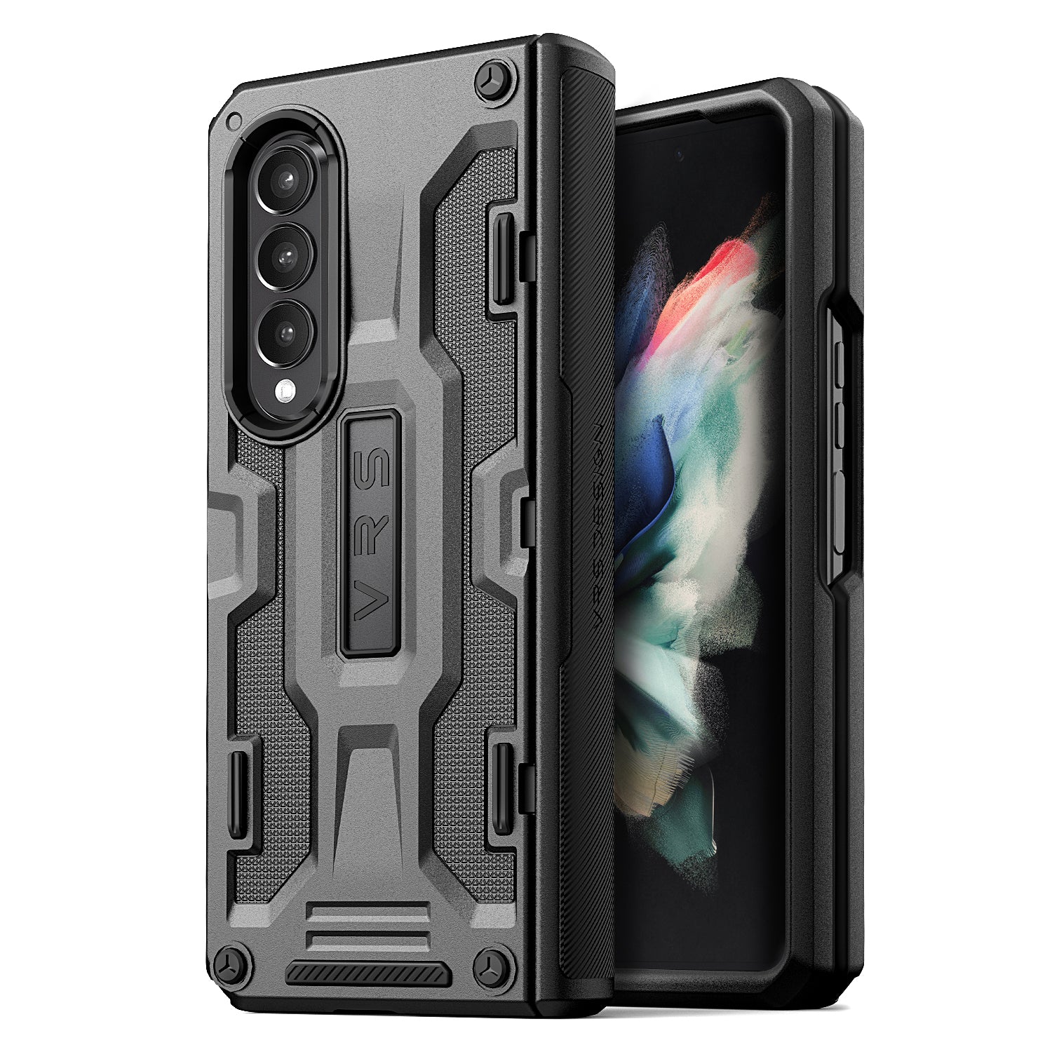 VRS Design Galaxy Z Fold 3 5G Case Terra Guard - Metal Black