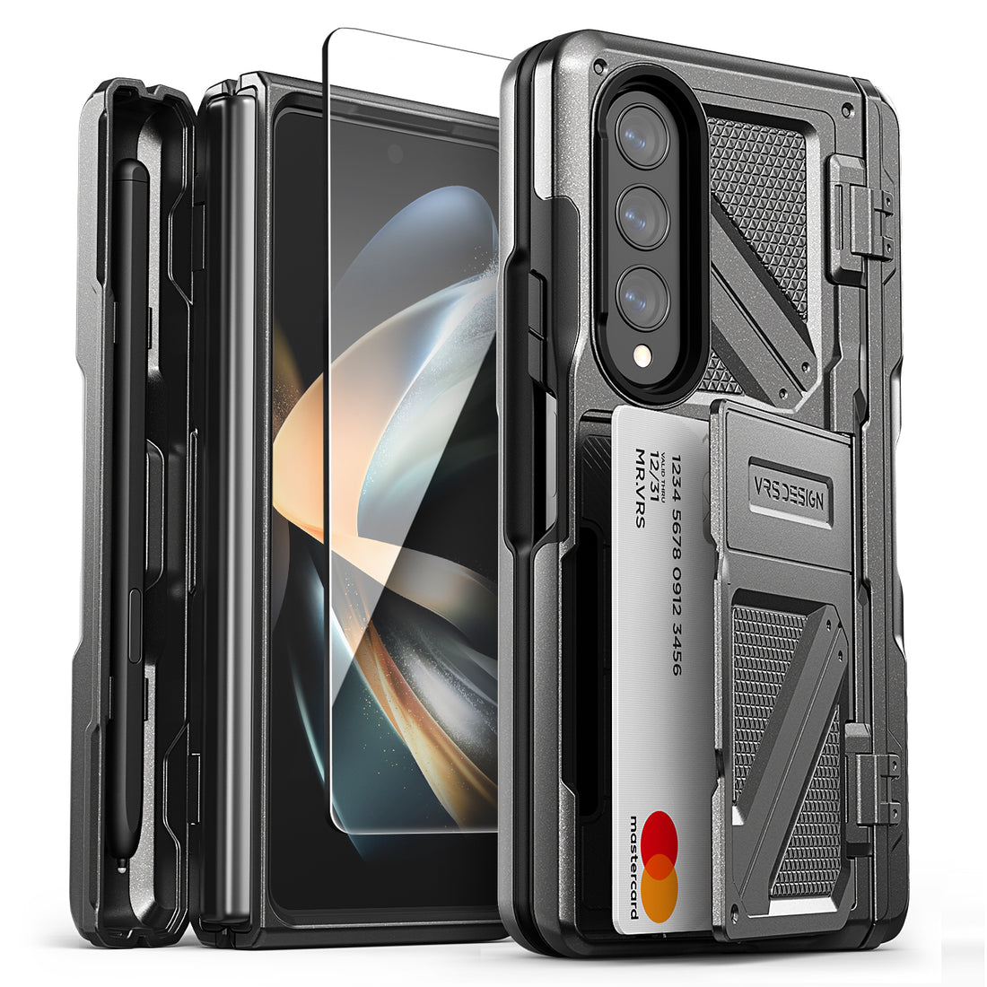 Samsung Galaxy Z Fold 4 wallet rugged case with multiple durable and convenient card slot with sleek minimalism by VRS
